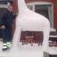 Tall story: snow giraffe spotted in garden!