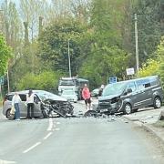 The scene of the crash on Knutsford Road in Holmes Chapel