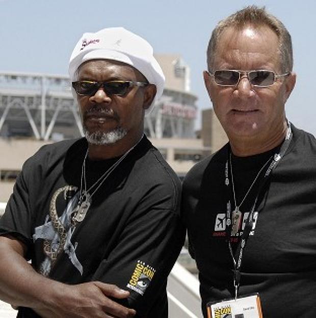 Samuel L Jackson, left, has paid tribute to director David R Ellis, right, who has died at the age of 60