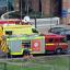 Emergency services at the scene on Vauxhall Cross intersection after a helicopter crashed into a crane