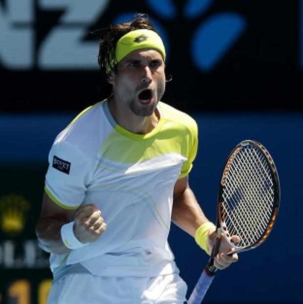 David Ferrer celebrates after his fourth-round match at the Australian Open (AP)
