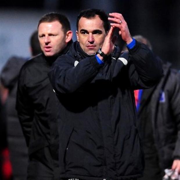 Roberto Martinez, right, was disappointed Wigan could not get three points from Stoke
