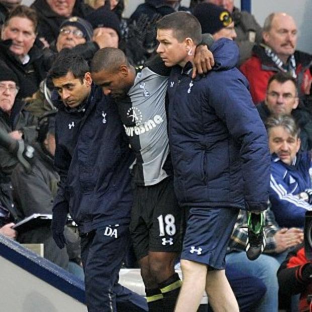 Jermain Defoe, centre, picked up an injury during Tottenham's win over West Brom