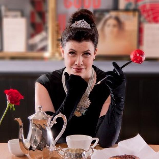 Kirstie Allsopp transformed into Audrey Hepburn's character Holly Golightly from Breakfast At Tiffany's