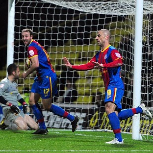Kevin Phillips, right, scored his first goal for Crystal Palace on Friday night
