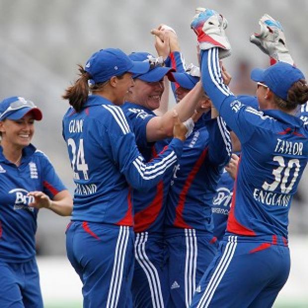 Anya Shrubsole, third left, claimed career-best one-day figures of five for 17 as England defeated South Africa
