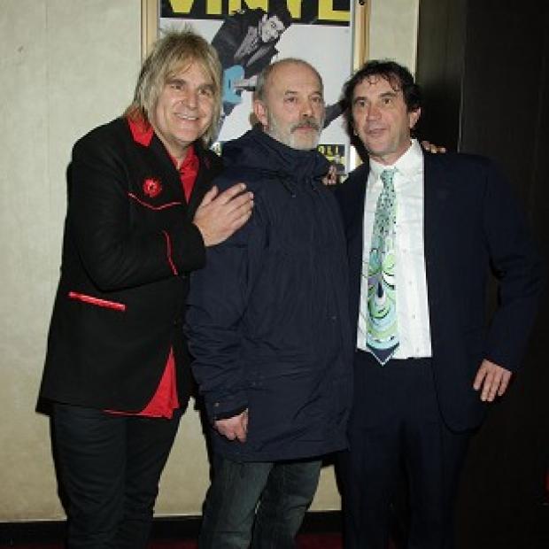 Mike Peters, Keith Allen and Phil Daniels arriving for the gala screening of Vinyl