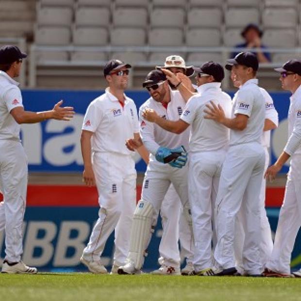 Peter Fulton's seven-and-a-half-hour innings ended with a spectacular catch behind down the leg-side by Matt Prior, third left