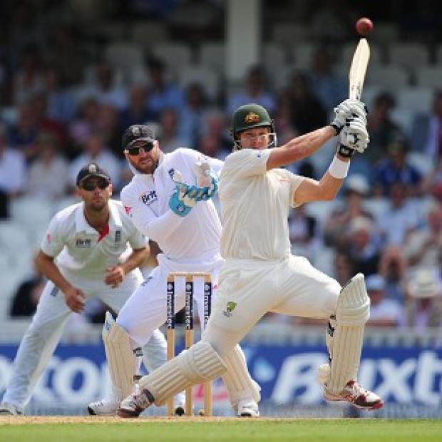 Shane Watson capitalised on some loose deliveries to move to 80 not out at lunch