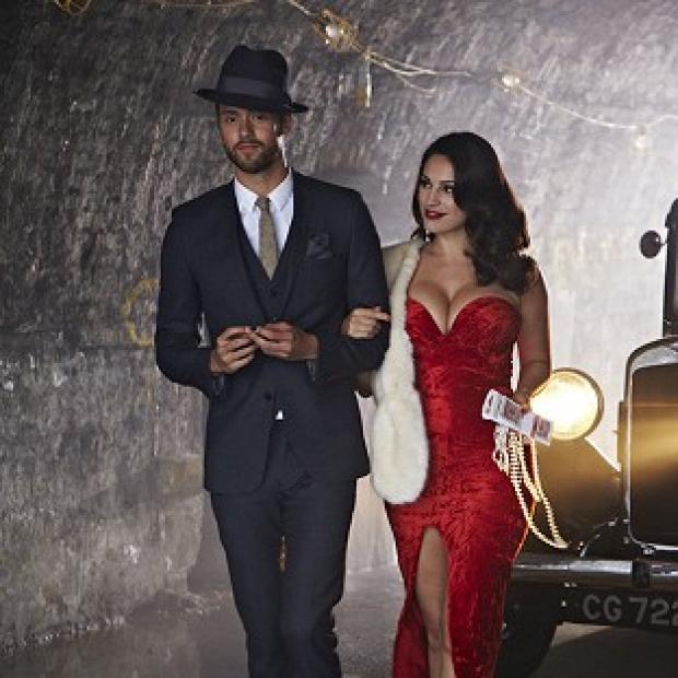 Andy Brown with Kelly Brook during the shooting of the video of Lawson's new single, Juliet, which is released on October 13 (Kevin McDaid/PA)