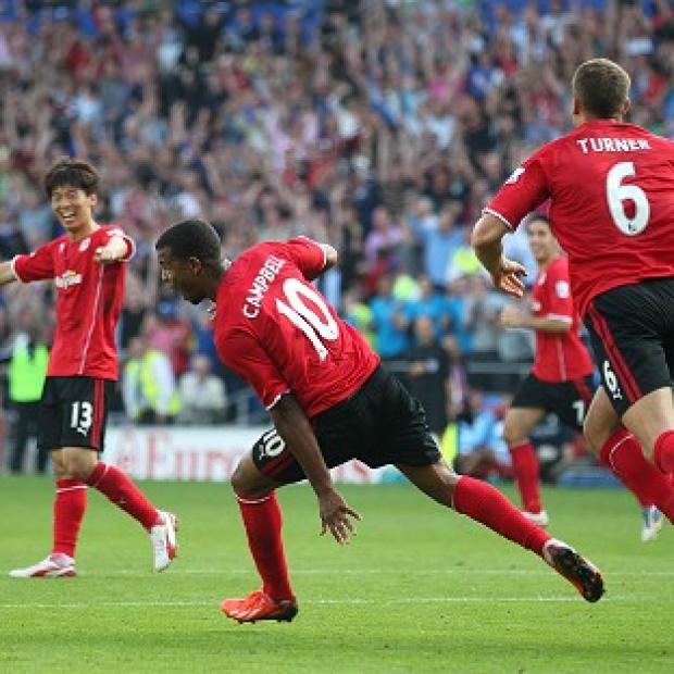 Congleton Guardian: Fraizer Campbell celebrates scoring the decisive third goal Congleton Guardian: Fraizer Campbell celebrates scoring the decisive third goal