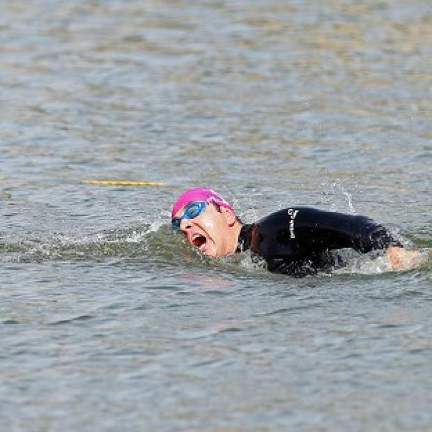 David Walliams swims in the British Gas SwimBritain open water event at Blenheim Palace