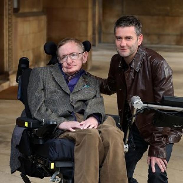 Congleton Guardian: Professor Stephen Hawking and director Stephen Finnigan arrive for a screening of Hawking Congleton Guardian: Professor Stephen Hawking and director Stephen Finnigan arrive for a screening of Hawking