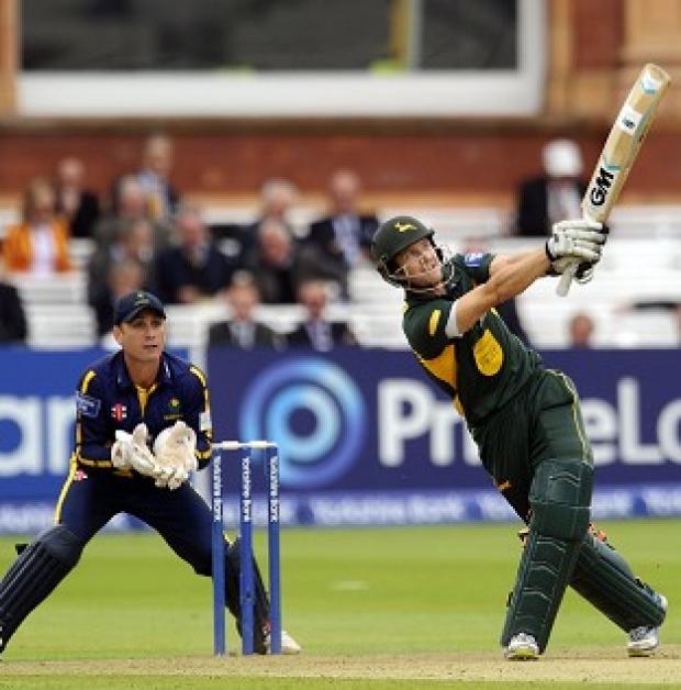 Chris Read, right, top-scored for Notts with 53
