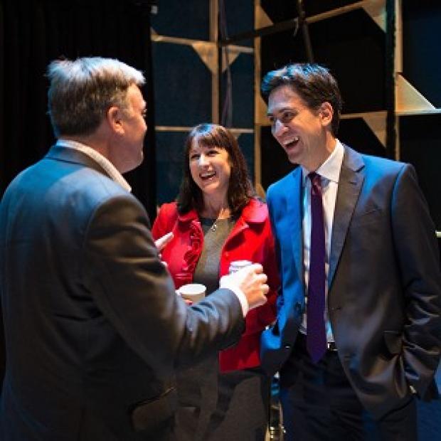Congleton Guardian: Labour leader Ed Miliband chats with shadow chancellor Ed Balls and shadow chief secretary to the Treasury Rachel Reeves Congleton Guardian: Labour leader Ed Miliband chats with shadow chancellor Ed Balls and shadow chief secretary to the Treasury Rachel Reeves