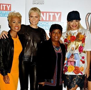 Emeli Sande, Jessie J, Doreen Lawrence and Rita Ora attend Unity: A concert for Stephen Lawrence, at the O2 Arena