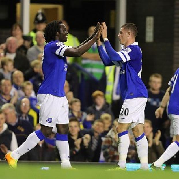 Romelu Lukaku, left, scored twice and also set up Ross Barkley's goal