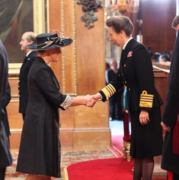 Clare Balding was made an OBE by Princess Anne at Windsor Castle