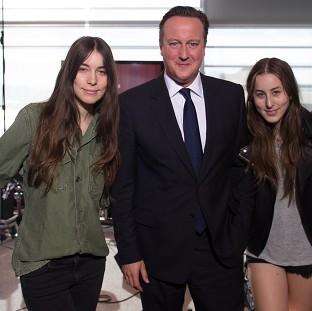 Congleton Guardian: Prime Minister David Cameron with rock band Haim, who have gone to the top of the album charts Congleton Guardian: Prime Minister David Cameron with rock band Haim, who have gone to the top of the album charts