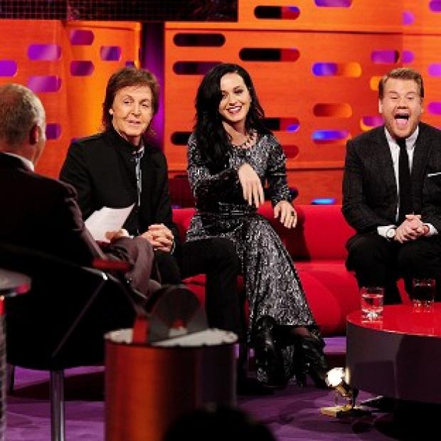 Graham Norton interviews Sir Paul McCartney, Katy Perry and James Corden for his TV show