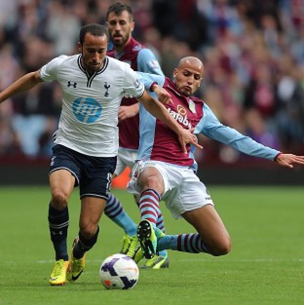 Andros Townsend, left, produced a man-of-the-match display against Villa