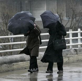 Winds in excess of 80mph could lead to power cuts and transport disruption during rush hour on Monday morning