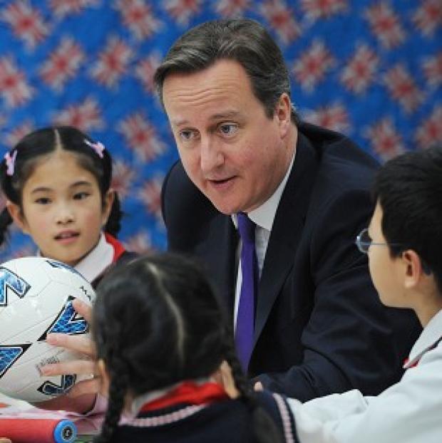 Congleton Guardian: David Cameron meets pupils from Long Jiang Lu Primary School in Chengdu, as part of his three day visit to China Congleton Guardian: David Cameron meets pupils from Long Jiang Lu Primary School in Chengdu, as part of his three day visit to China