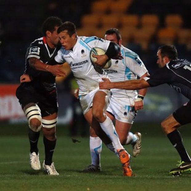 Congleton Guardian: Dean Hammond, centre, scored a try for Worcester Congleton Guardian: Dean Hammond, centre, scored a try for Worcester