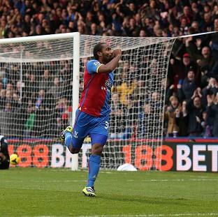 Congleton Guardian: Cameron Jerome celebrates opening the scoring for Crystal Palace Congleton Guardian: Cameron Jerome celebrates opening the scoring for Crystal Palace