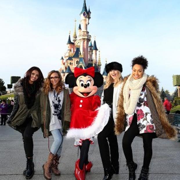 Congleton Guardian: Little Mix posed with Minnie Mouse in front of the castle at Disneyland Paris Congleton Guardian: Little Mix posed with Minnie Mouse in front of the castle at Disneyland Paris