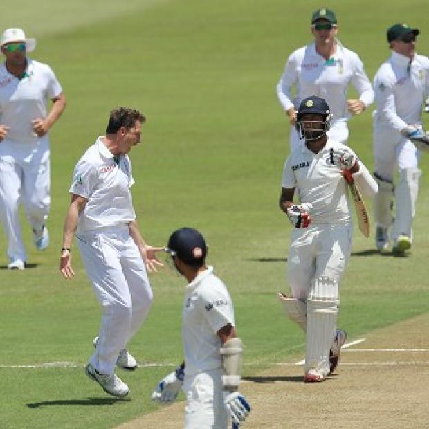 Congleton Guardian: Dale Steyn, second from left, claimed six wickets in Durban (AP) Congleton Guardian: Dale Steyn, second from left, claimed six wickets in Durban (AP)