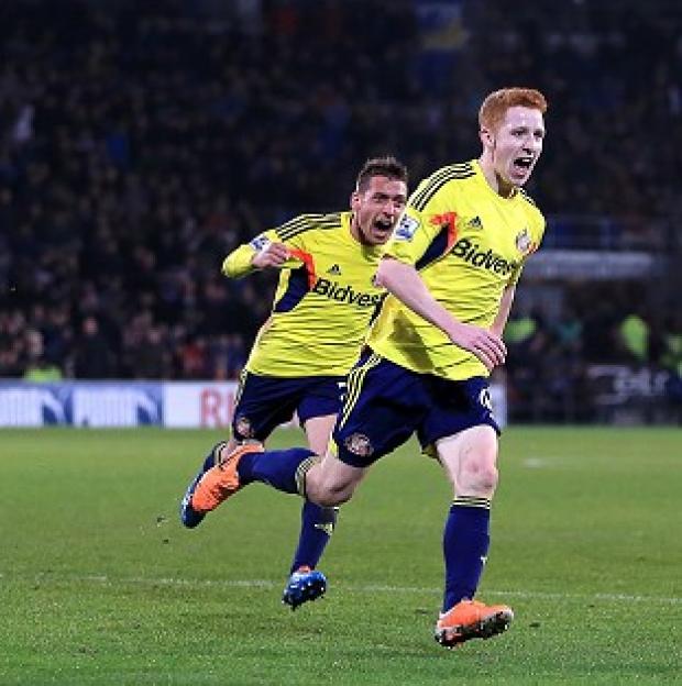 Congleton Guardian: Jack Colback scored in the fourth of five added minutes to earn Sunderland a point at Cardiff Congleton Guardian: Jack Colback scored in the fourth of five added minutes to earn Sunderland a point at Cardiff