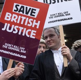 Congleton Guardian: Barristers protest against Government plans to cut legal aid fees. Congleton Guardian: Barristers protest against Government plans to cut legal aid fees.