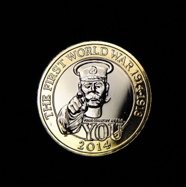 Congleton Guardian: The Royal Mint's commemorative £2 coin shows an image of Lord Kitchener and the words 'Your country needs you' Congleton Guardian: The Royal Mint's commemorative £2 coin shows an image of Lord Kitchener and the words 'Your country needs you'