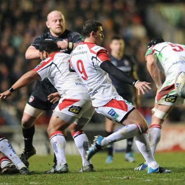 Congleton Guardian: Ruan Pienaar, centre, produced a superb all-round display as Ulster edged out Leicester at Welford Road Congleton Guardian: Ruan Pienaar, centre, produced a superb all-round display as Ulster edged out Leicester at Welford Road