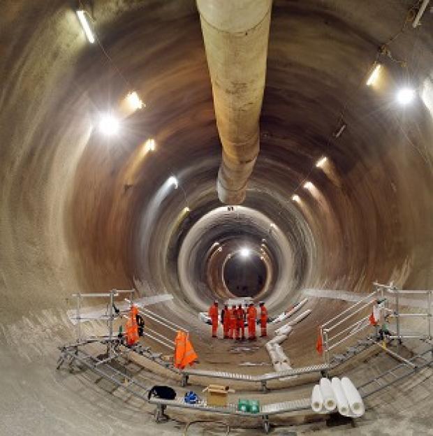 Congleton Guardian: One of the Crossrail tunnels under construction below the streets of Whitechapel, east London Congleton Guardian: One of the Crossrail tunnels under construction below the streets of Whitechapel, east London