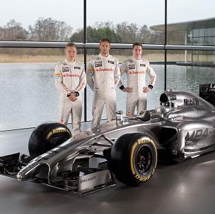 Congleton Guardian: McLaren drivers Kevin Magnussen, left, Jenson Button, centre, and Stoffel Vandoorne at the launch of the MP4-29 (McLaren/PA) Congleton Guardian: McLaren drivers Kevin Magnussen, left, Jenson Button, centre, and Stoffel Vandoorne at the launch of the MP4-29 (McLaren/PA)