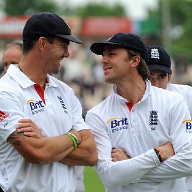 Congleton Guardian: Graeme Swann, right, has backed Kevin Pietersen, left, to continue his England career Congleton Guardian: Graeme Swann, right, has backed Kevin Pietersen, left, to continue his England career