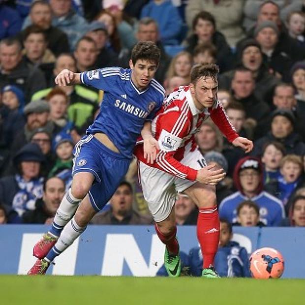 Congleton Guardian: Oscar, left, scored against Stoke to see Chelsea through to the FA Cup fifth round Congleton Guardian: Oscar, left, scored against Stoke to see Chelsea through to the FA Cup fifth round