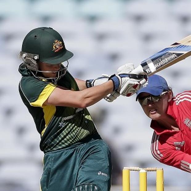 Congleton Guardian: Australia's Alyssa Healy, left, chipped in with 22 runs as the hosts took some consolation from a losing series with a win Congleton Guardian: Australia's Alyssa Healy, left, chipped in with 22 runs as the hosts took some consolation from a losing series with a win