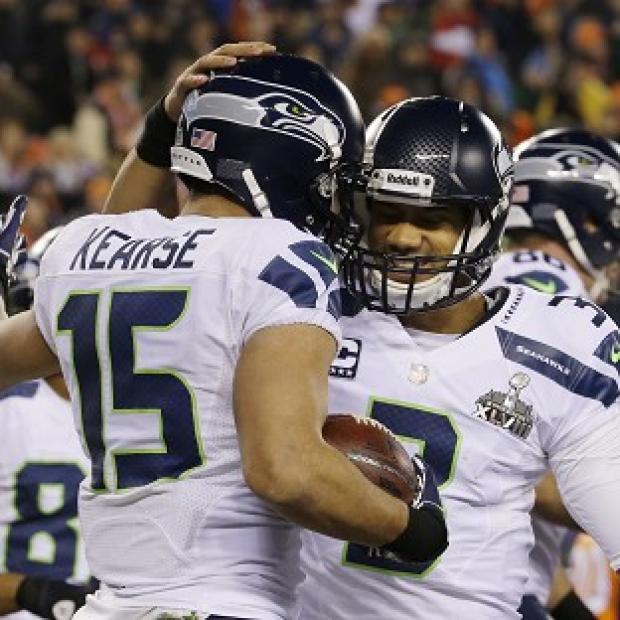 Congleton Guardian: Seattle Seahawks' Jermaine Kearse celebrates with teammate Percy Harvin after catching a 23-yard touchdown pass during the second half of the NFL Super Bowl XLVIII football game against the Denver Broncos (AP) Congleton Guardian: Seattle Seahawks' Jermaine Kearse celebrates with teammate Percy Harvin after catching a 23-yard touchdown pass during the second half of the NFL Super Bowl XLVIII football game against the Denver Broncos (AP)