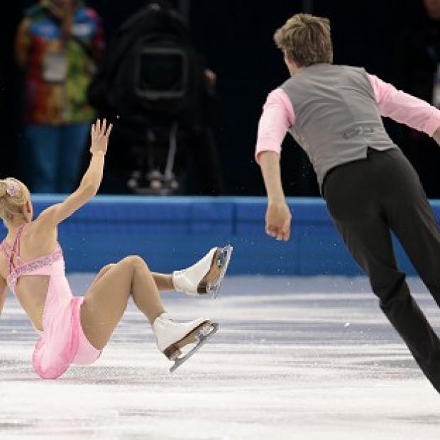 Congleton Guardian: Stacey Kemp falls as she and David King of Britain compete in the figure skating team event (AP) Congleton Guardian: Stacey Kemp falls as she and David King of Britain compete in the figure skating team event (AP)