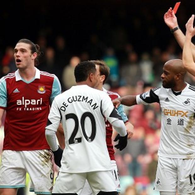 Congleton Guardian: Andy Carroll, left, will serve a three-match ban Congleton Guardian: Andy Carroll, left, will serve a three-match ban