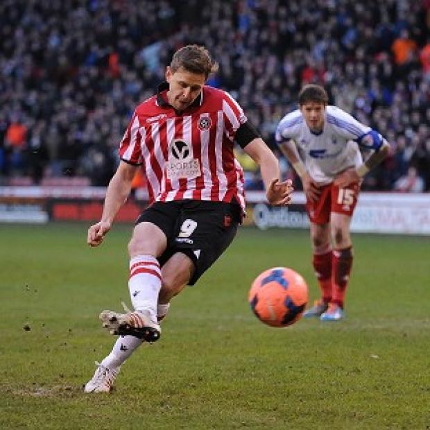 Congleton Guardian: Chris Porter converts a penalty for Sheffield United Congleton Guardian: Chris Porter converts a penalty for Sheffield United