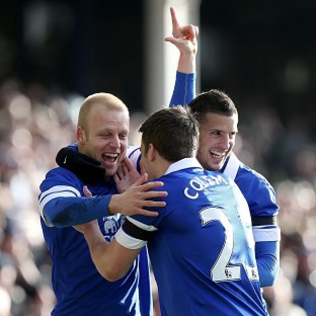 Congleton Guardian: Steven Naismith, left, has no recollection of scoring Everton's second goal Congleton Guardian: Steven Naismith, left, has no recollection of scoring Everton's second goal