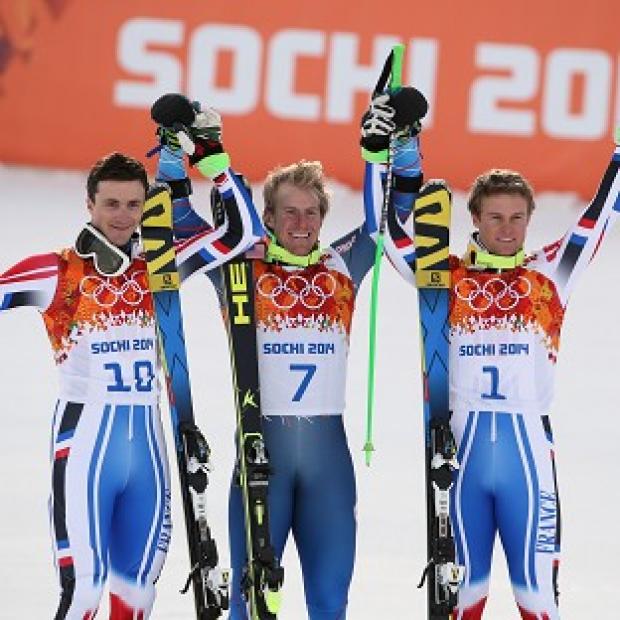 Congleton Guardian: Ted Ligety, centre, celebrates his gold (AP) Congleton Guardian: Ted Ligety, centre, celebrates his gold (AP)