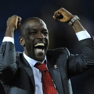Congleton Guardian: Chris Powell celebrates the victory Congleton Guardian: Chris Powell celebrates the victory