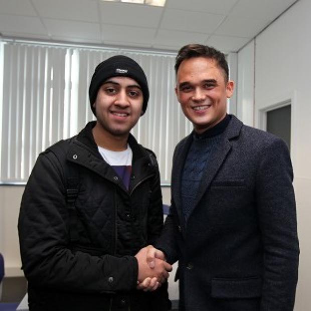 Congleton Guardian: Gareth Gates meets Musharaf, also known as Mushy, from Educating Yorkshire Congleton Guardian: Gareth Gates meets Musharaf, also known as Mushy, from Educating Yorkshire