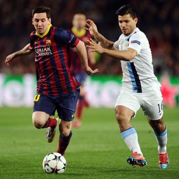 Congleton Guardian: Lionel Messi, left, was on target as Barcelona beat Manchester City Congleton Guardian: Lionel Messi, left, was on target as Barcelona beat Manchester City