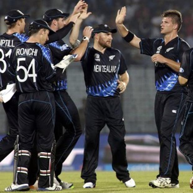 Congleton Guardian: Brendon McCullum, centre, celebrates with his team-mates during New Zealand's World T20 game with England (AP) Congleton Guardian: Brendon McCullum, centre, celebrates with his team-mates during New Zealand's World T20 game with England (AP)